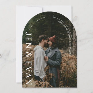 Minimalistische Foto-Torbogen-Hochzeitseinladung Einladung