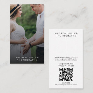 Minimalistische Foto-Visitenkarte mit QR-Code Visitenkarte