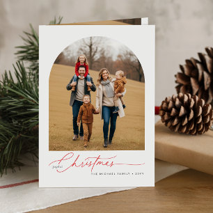 Minimalistische Foto-Weihnachts-Klapp-Grußkarte Karte