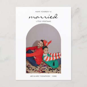 Minimalistische Fotocollage Verheiratet Frohe Weih Feiertagspostkarte