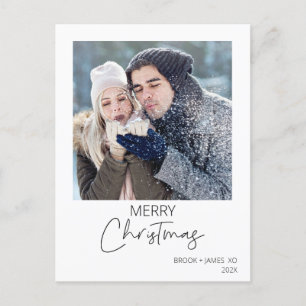 Minimalistische Fotokarte Frohe Weihnachten Postkarte