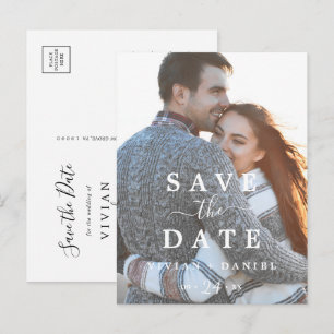 Minimalistische Fotovorlage Save the Date Einladungspostkarte