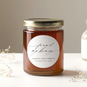 Minimalistische Found My Honey Hochzeitsaufkleber Runder Aufkleber