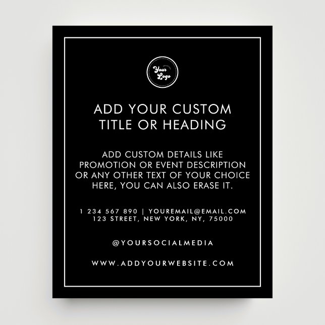 Minimalistische Frame Border Custom Business Logo  Flyer (Von Creator hochgeladen)
