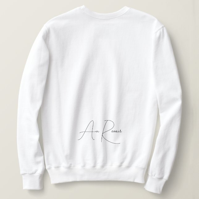 Minimalistische französische Schrift Sweatshirt (Design Rückseite)