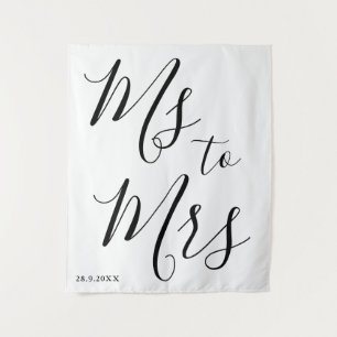 Minimalistische Frau an Frau Brautparty Foto Prop Wandteppich