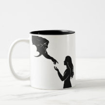 Minimalistische Frau, die mit der Silhouette Gotte