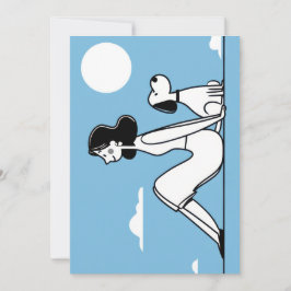 Minimalistische Frau- und Hund-Illustration Feiertagskarte