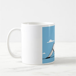 Minimalistische Frau- und Hund-Illustration Kaffeetasse