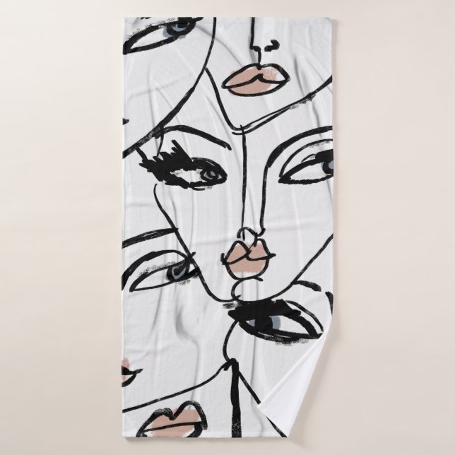 Minimalistische Frauenkunst Badehandtuch (Badehandtuch)