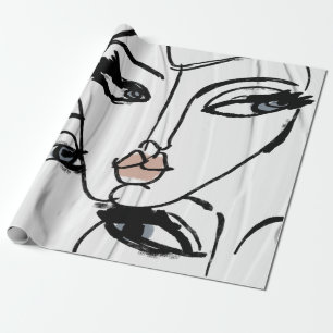 Minimalistische Frauenkunst Geschenkpapier