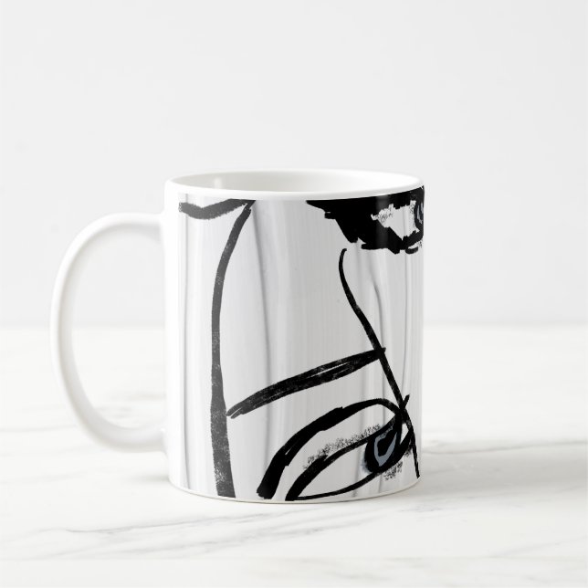 Minimalistische Frauenkunst Kaffeetasse (Links)