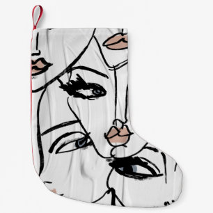 Minimalistische Frauenkunst Kleiner Weihnachtsstrumpf