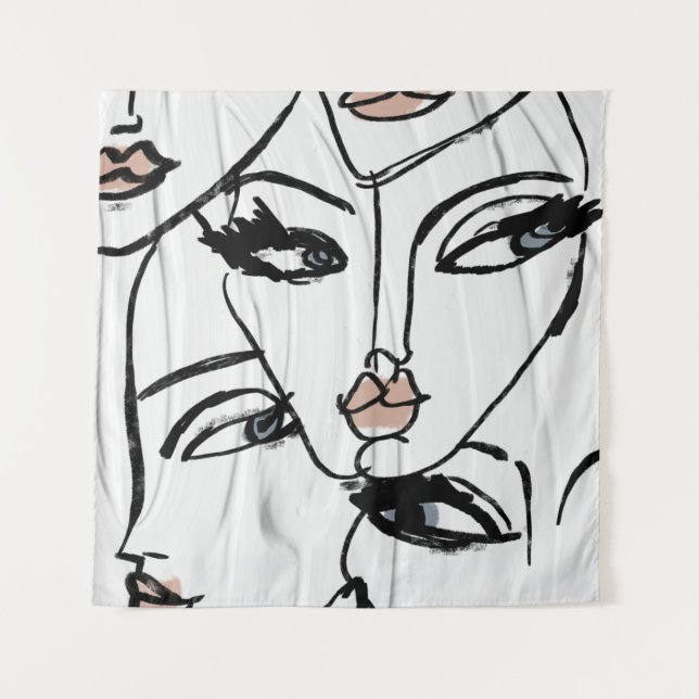 Minimalistische Frauenkunst Wandteppich (Vorderseite)