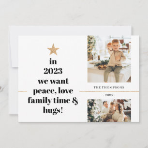 Minimalistische Frieden Liebe Familie Umarmen Mult Feiertagskarte