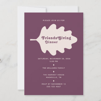 Minimalistische Friendsgiving-Abendessen-Einladung Einladung