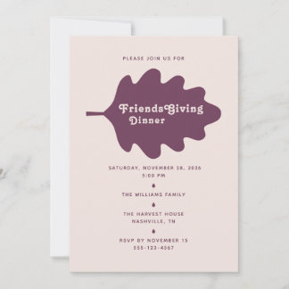 Minimalistische Friendsgiving-Abendessen-Einladung Einladung