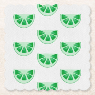 Minimalistische frische grüne Limettenscheiben Can Untersetzer