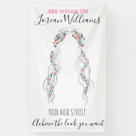 Minimalistische Friseurbride Wavy Haar Chic Blüte Banner