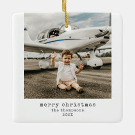 Minimalistische Frohe Weihnachten Foto Keramik Orn Keramikornament