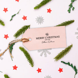 Minimalistische frohe Weihnachts-Blume Tag Gummistempel