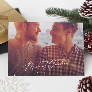 Minimalistische Frohe Weihnachts-Kalligrafie mit e Feiertagskarte