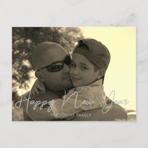 Minimalistische Frohes Neues Jahr 2023 Sepia Postk Postkarte