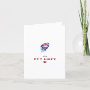 Minimalistische Frostige Feiertage Cocktail-Feiert Feiertagskarte