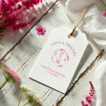 Minimalistische Fuchsia-Vorlieben Tags Monogram-Wa Geschenkanhänger<br><div class="desc">Diese minimalistischen Gastgeschenk Hochzeiten-Tags verfügen über ein klassisches Monogramm,  das von einzigartiger Blumenzeilenkunst umgeben ist und in einem lebendigen Fuchsienrosa gehalten ist. Fügen Sie mithilfe der Vorlagenfelder Ihre benutzerdefinierten Daten hinzu. Weitere Gastgeschenk Hochzeit-Tags finden Sie unter www.zazzle.com/dotellabelle Originale  und Design von Victoria Grigaliunas Do Tell A Belle</div>