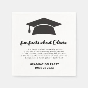 Minimalistische Fun Facts Grad Cap Graduation Part Serviette