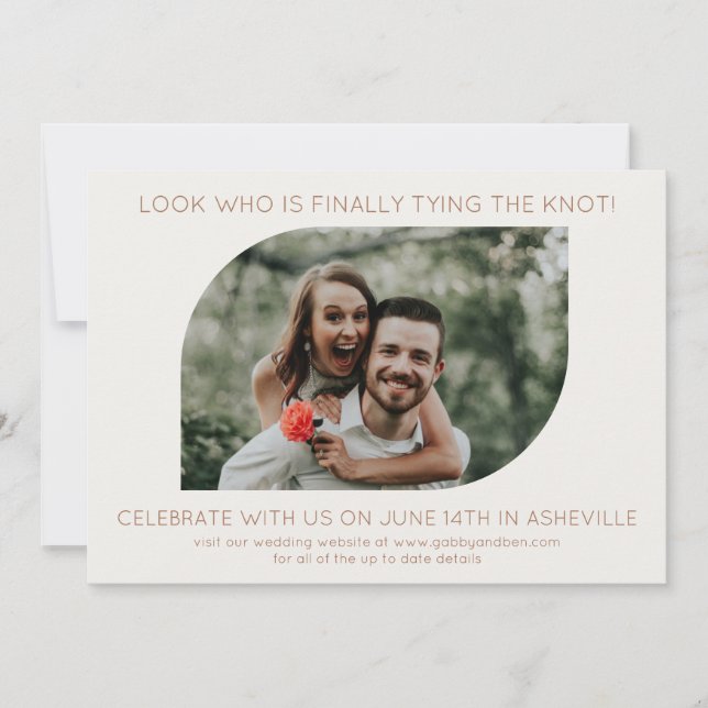 Minimalistische Fun Geometric Foto Frame Wedding Einladung (Vorderseite)