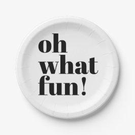 Minimalistische Fun Typografie für den modernen Ur Pappteller