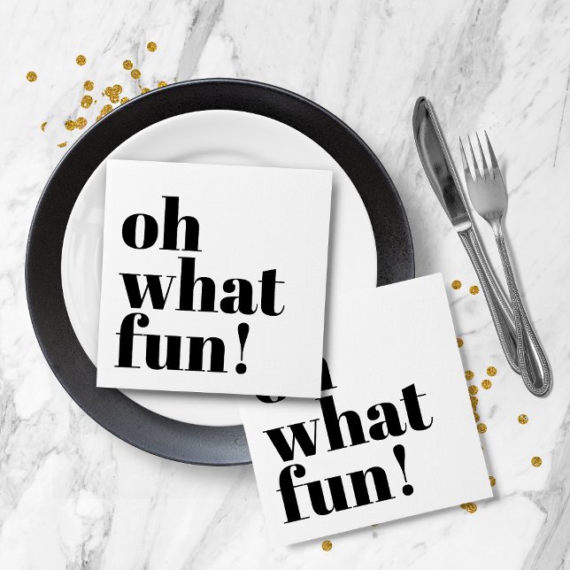 Minimalistische Fun Typografie für den modernen Ur Serviette (Modern Holiday Minimalist Fun Typography Napkins)