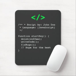 Minimalistische Funktion startDay() Entwickler-Wit Mousepad