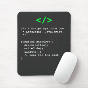 Minimalistische Funktion startDay() Entwickler-Wit Mousepad