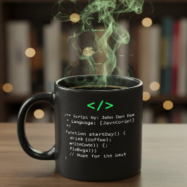 Minimalistische Funktion startDay() Entwickler-Wit Tasse
