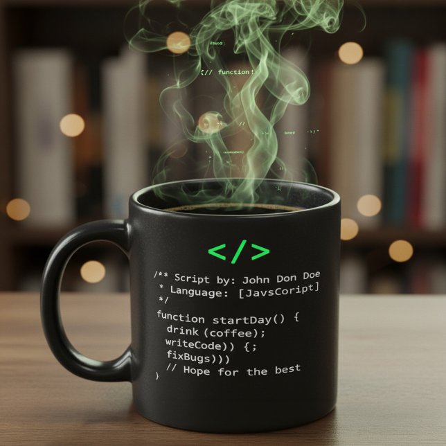 Minimalistische Funktion startDay() Entwickler-Wit Tasse (Von Creator hochgeladen)