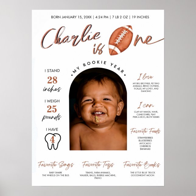 Minimalistische Fußballrookie des ersten Jahres Poster (Vorne)