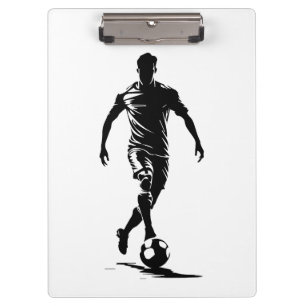 Minimalistische Fußballspieler-Silhouetten-Art-Cli Klemmbrett