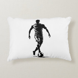 Minimalistische Fußballspieler-Silhouetten-Kunst Dekokissen