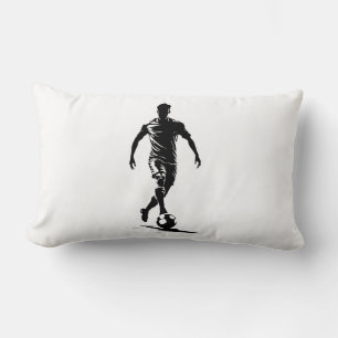 Minimalistische Fußballspieler-Silhouetten-Kunst Lendenkissen