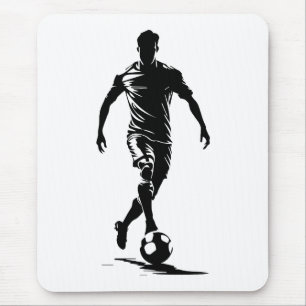Minimalistische Fußballspieler-Silhouetten-Kunst Mousepad