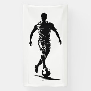 Minimalistische Fußballspieler-Silhouetten-Kunstba Banner