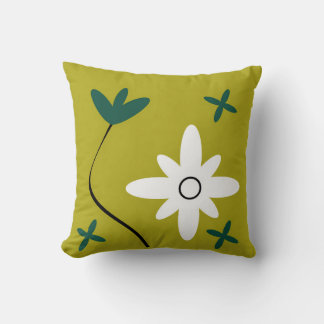 Minimalistische Gänseblümchen-Blumen-Abstrakte-Bot Kissen