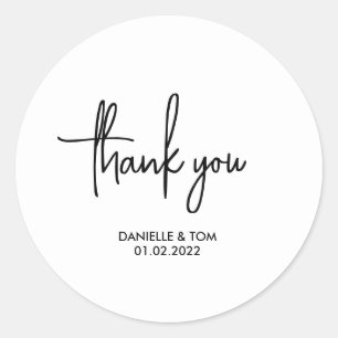 Minimalistische Gastgeschenk Hochzeit Klassischer Runder Aufkleber