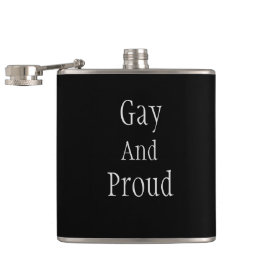 Minimalistische "Gay and Proud"> Gay Hip Flask Flachmann