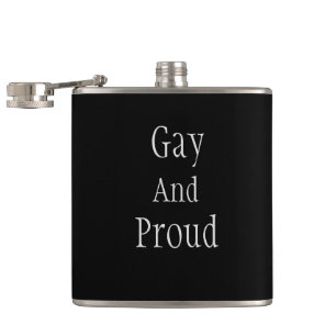 Minimalistische "Gay and Proud"> Gay Hip Flask Flachmann
