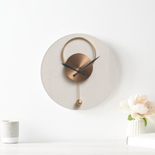 Minimalistische gebürstete Bronze Skulpturale Acry Große Wanduhr