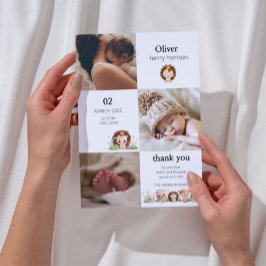 Minimalistische Geburtsankündigung Einladung