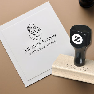 Minimalistische Geburtsdoula-Logo-Schwangerschaft Gummistempel